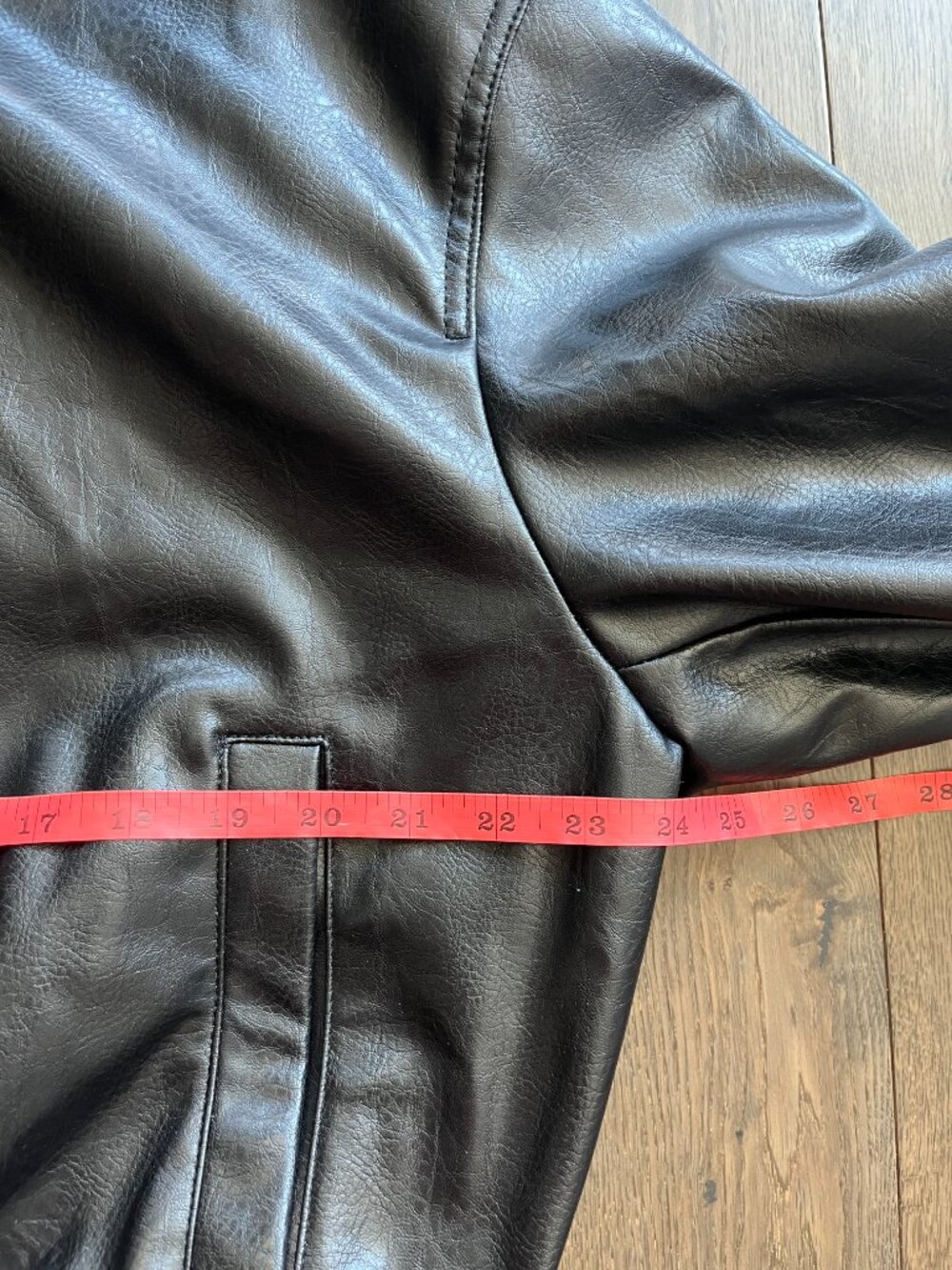 ZARA Faux Leather Volume Jacket Black Size M Oversized Moto Style - Picture 5 of 9
